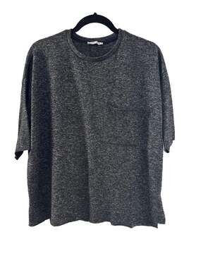 Zara Trafaluc Oversized Marled Grey Pocket T-Shirt Size S